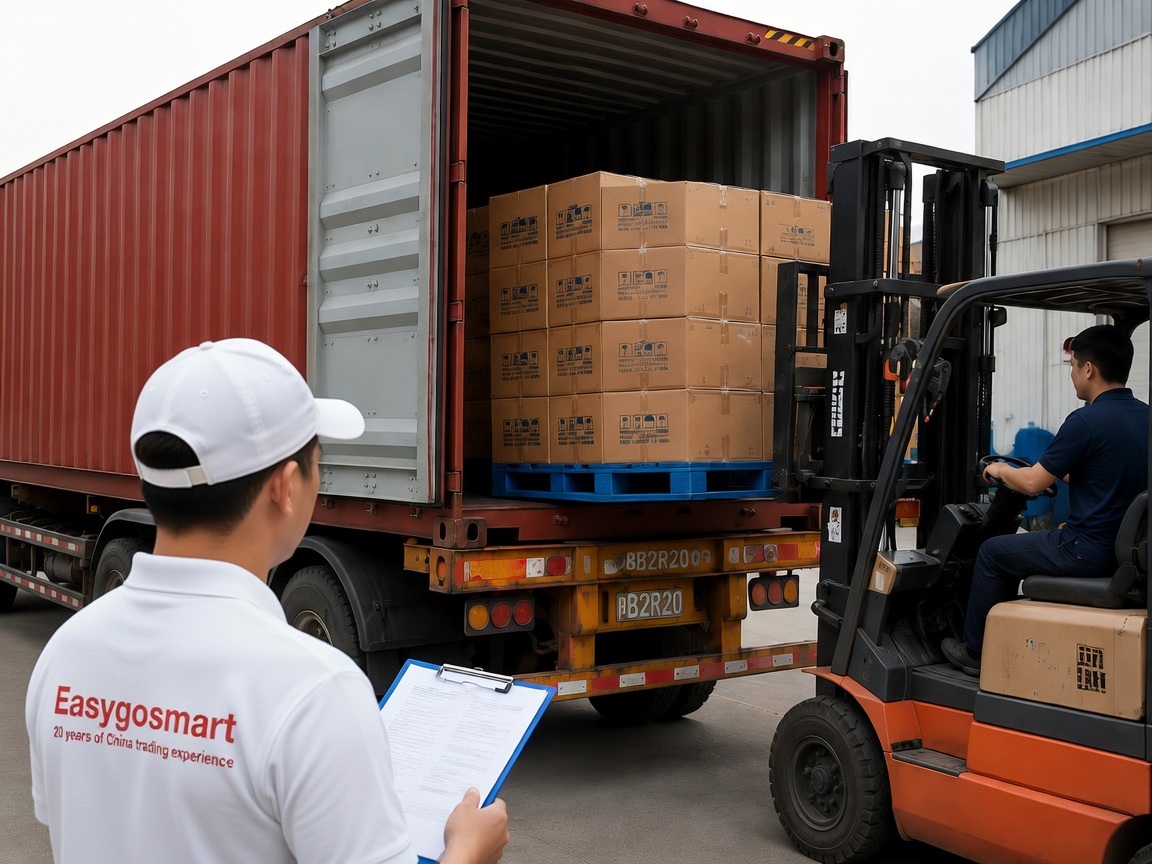 Supervisión de carga de un contenedor en fábrica en China